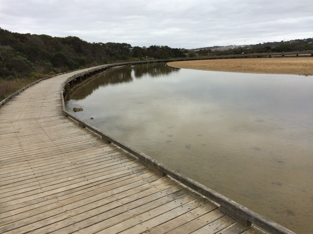 The boardwalk over the creek near Torquay beach 